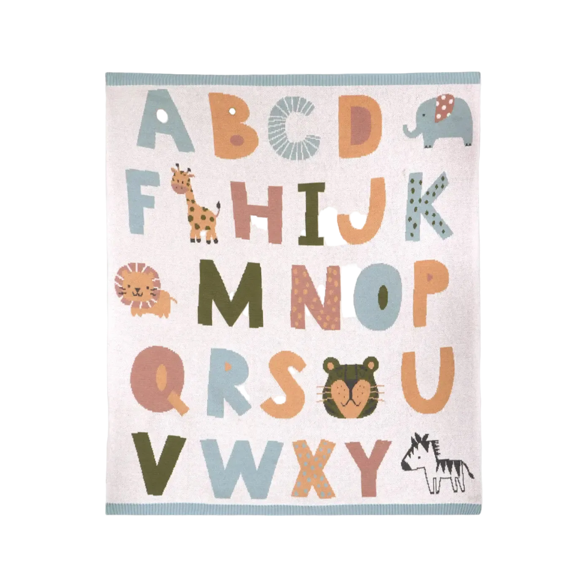 Alphabet Jacquard Knit Blanket