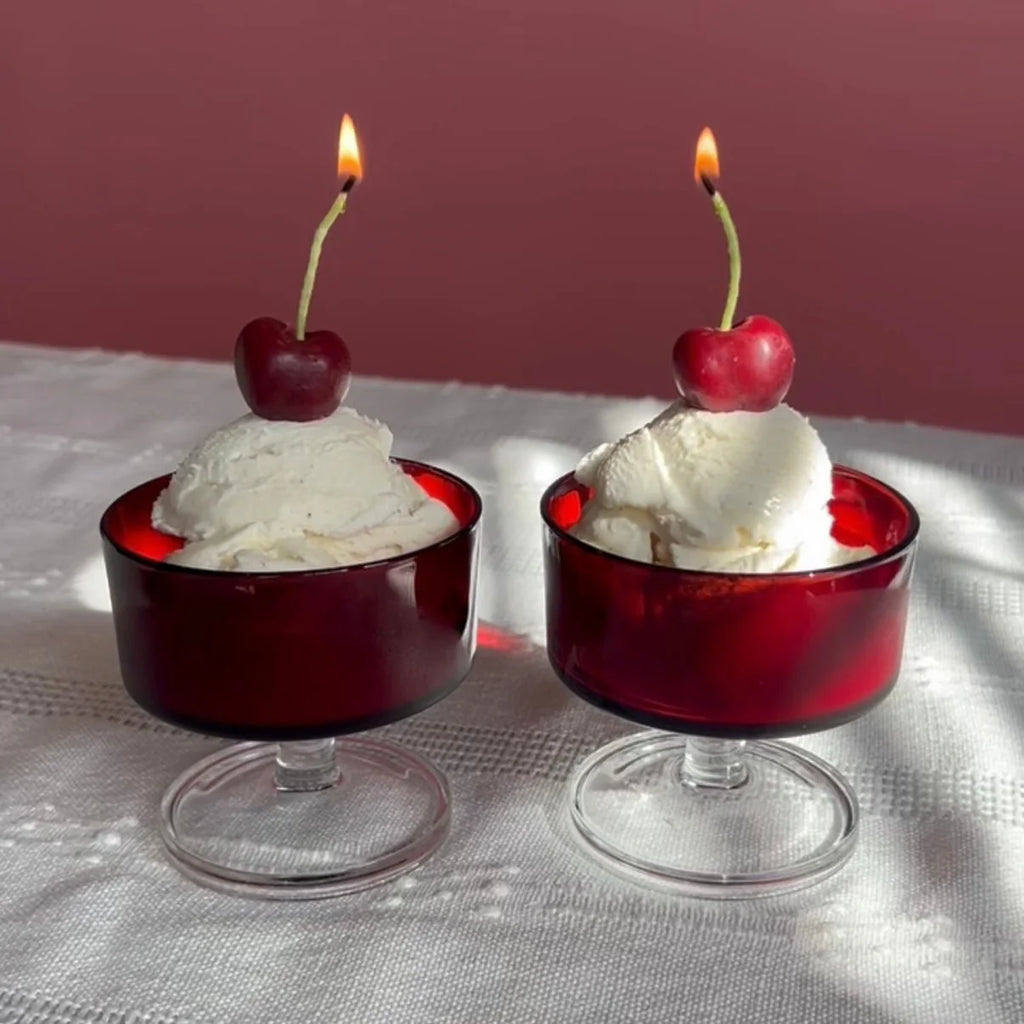 Dark Cherry Beeswax Birthday Candles