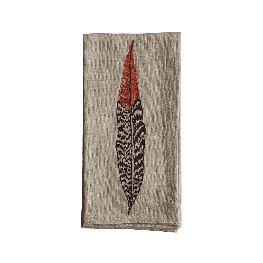 Pheasant Feather Dinner Napkin/Towel