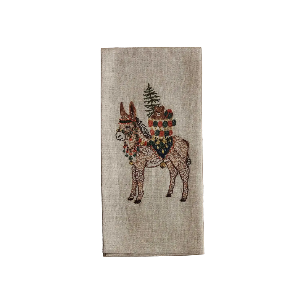 Christmas Donkey Tea Towel
