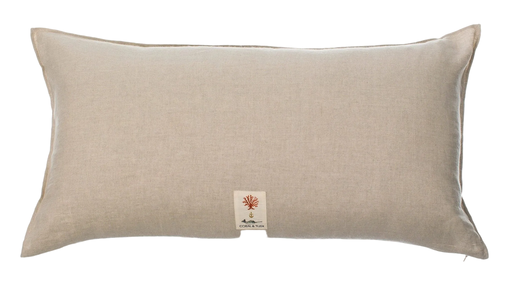Embroidered Plants Lumbar Pillow