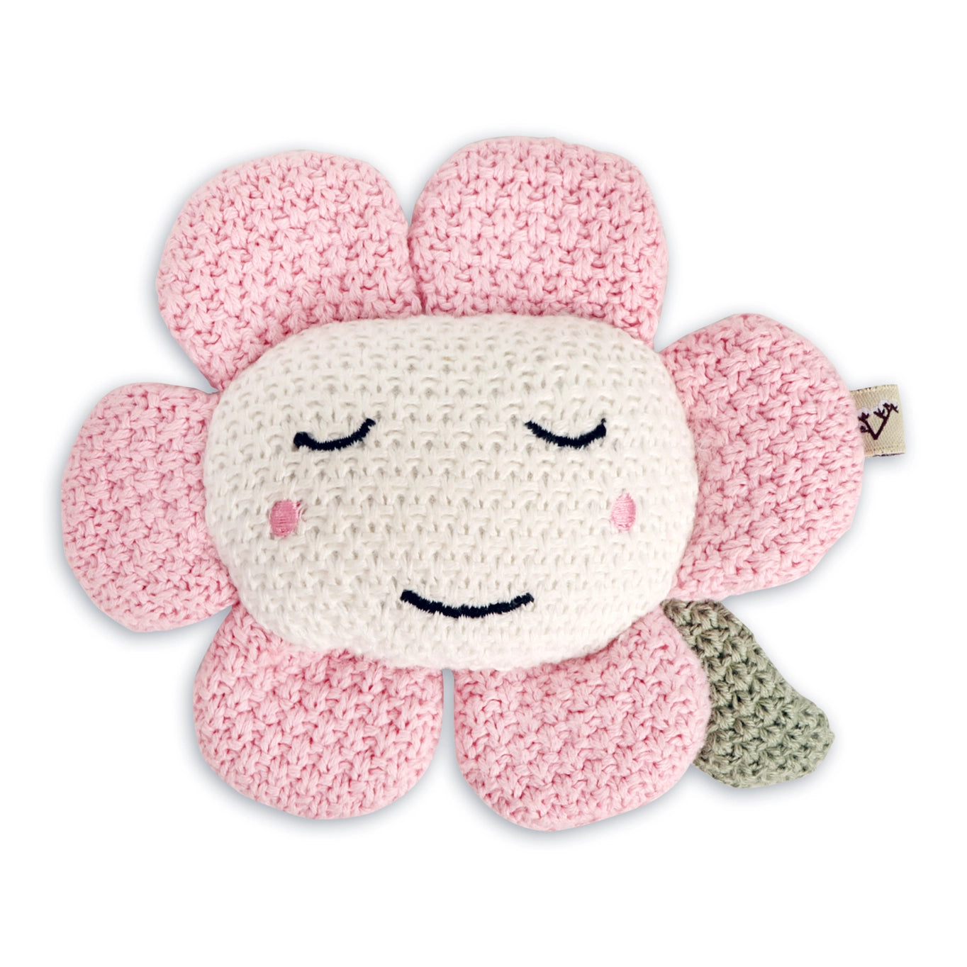 Flower Pointelle Knit Blanket and Rattle Set