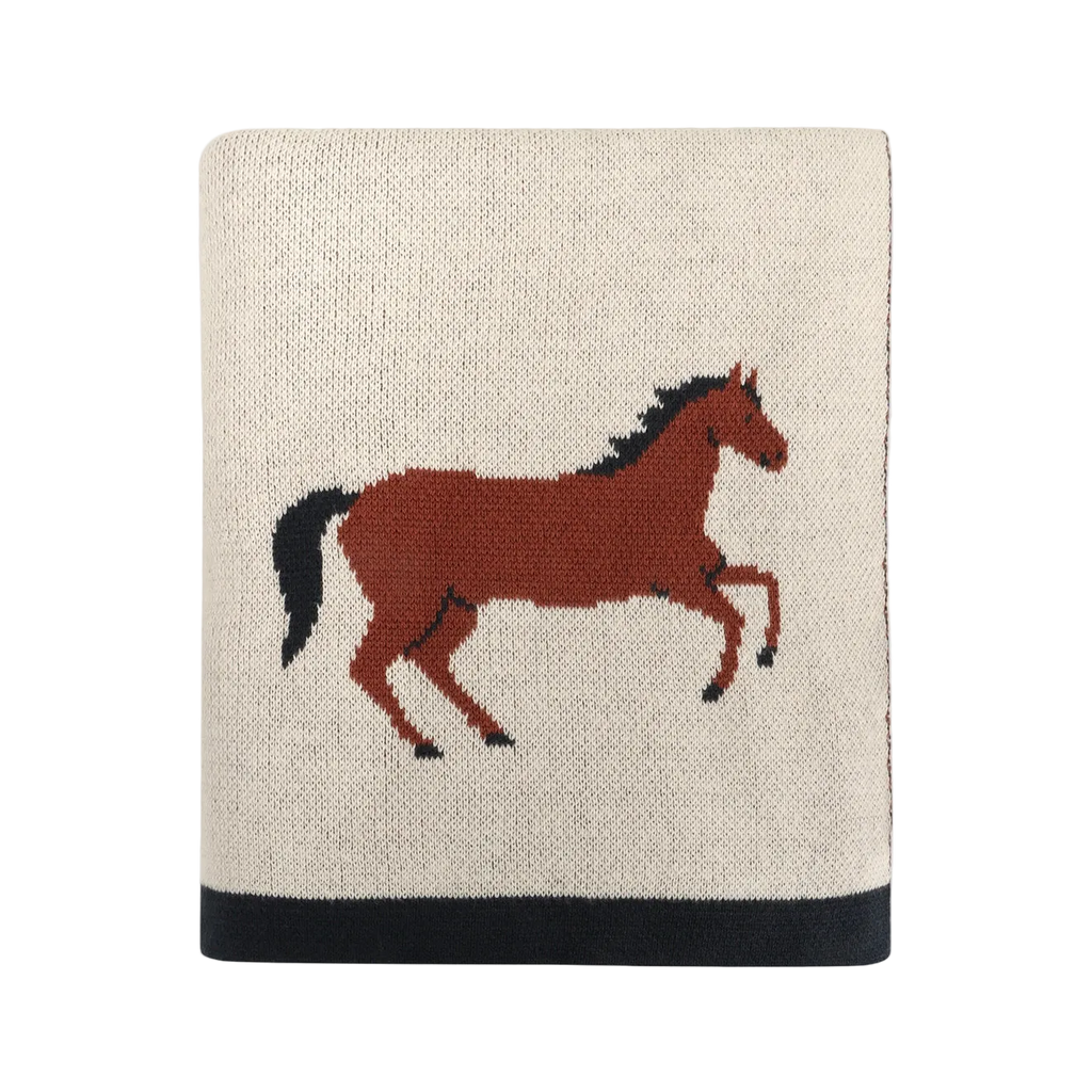 Horse Jacquared Sweater Blanket