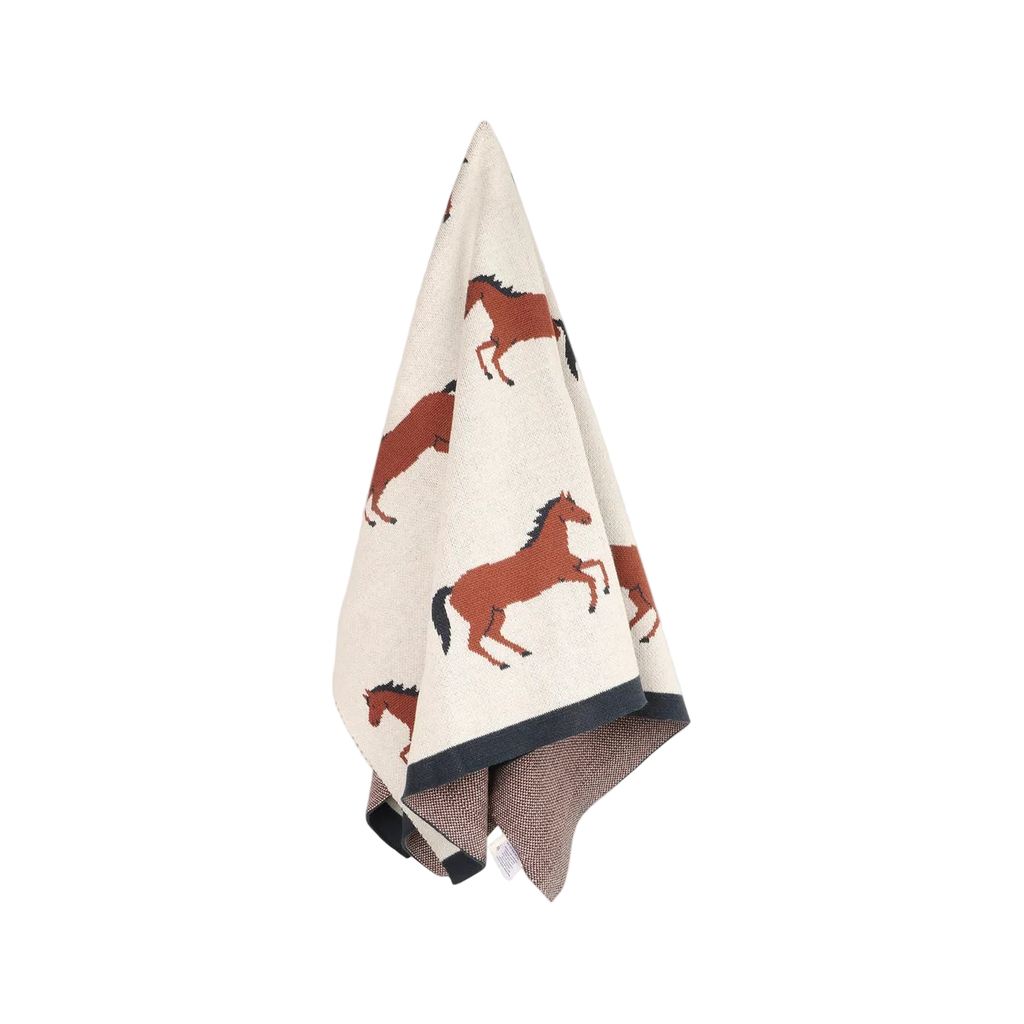 Horse Jacquared Sweater Blanket
