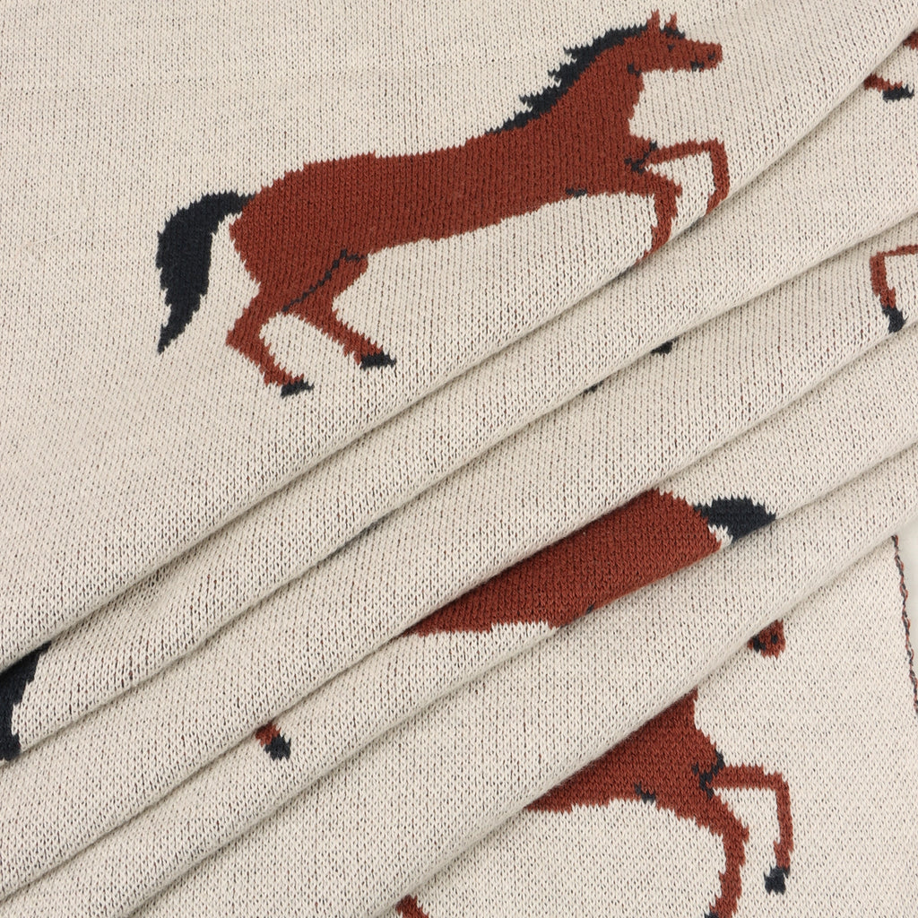 Horse Jacquared Sweater Blanket