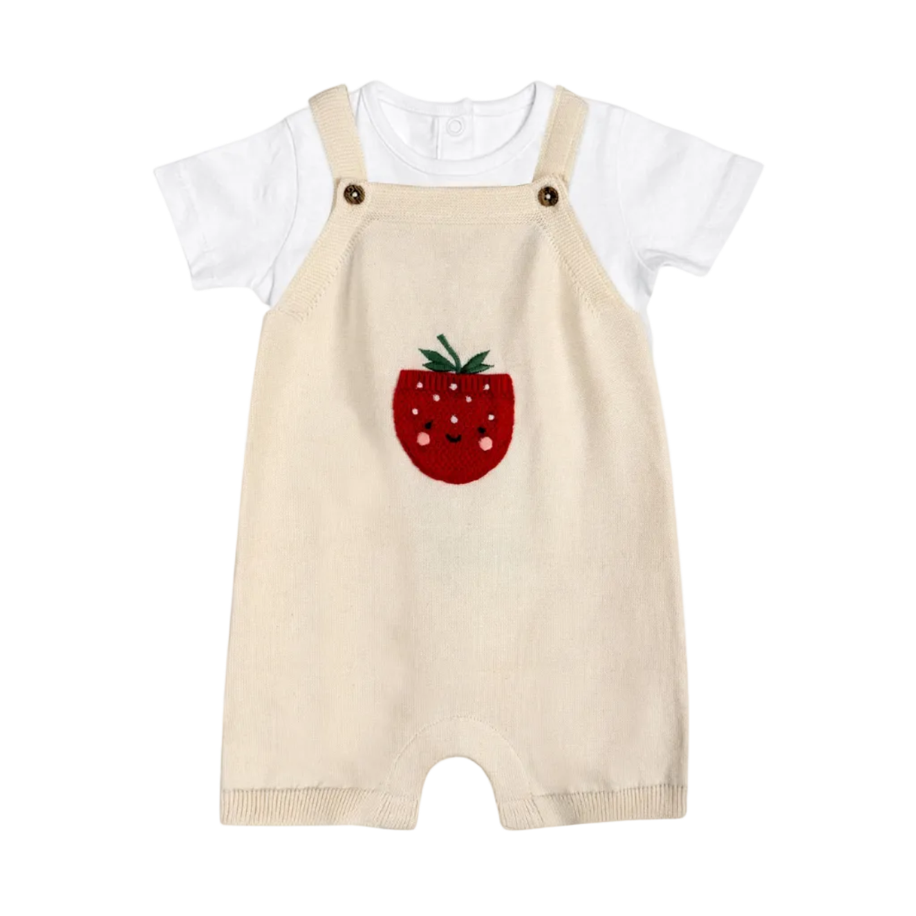 Strawberry Knit Romper Set